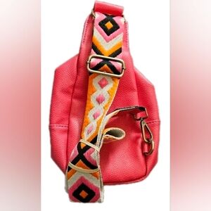 Hot Pink Guitar Strap Sling Bag